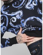 Versace Jeans Couture Памучен суитшърт с овално деколте - Черен/Лавандула/Мръснобял