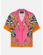 Versace Jeans Couture Риза с къс ръкав и бароков принт - Розово