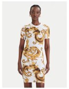 Versace Jeans Couture Рокля памук - - Бял/Жълт