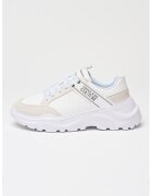 Versace Jeans Couture Скосени спортни обувки с еко кожа - Мръснобял