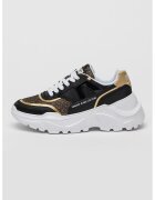 Versace Jeans Couture Скосени спортни обувки с кожа - Златист/Черен