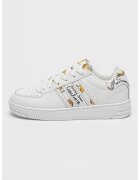 Versace Jeans Couture Спортни обувки Meyssa от кожа и еко кожа - Бял/Избеляло черно/Синапено жълто
