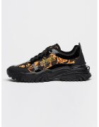 Versace Jeans Couture Спортни обувки от еко кожа с контрастно лого - Черен/Бледооранжев
