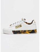 Versace Jeans Couture Спортни обувки от кожа под глезена - Бял/Бледооранжев