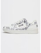 Versace Jeans Couture Спортни обувки от кожа с шарка - Бял/Бледозелен
