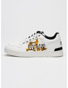 Versace Jeans Couture Спортни обувки от кожа със странично лого - Бледооранжев/Бял