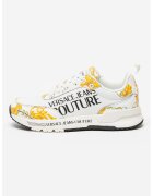 Versace Jeans Couture Спортни обувки с лого и връзки - Бял/Черен/Жълт
