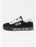 Versace Jeans Couture Велурени спортни обувки с лого - Черен/Бял