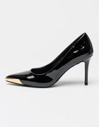 Versace Jeans Couture Заострени обувки от еко кожа Черен