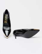 Versace Jeans Couture Заострени обувки от еко кожа Черен