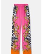 Versace Jeans Панталони с ластик на талията и бароков принт - Розово