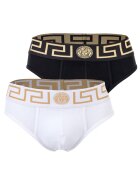 Versace Слипове с лого - 2 чифта - Бял/Черен