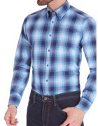 W Wegener Мъжка риза - Риза SLIM FIT 6953 - Синя