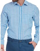 W Wegener Мъжка риза - slim fit 5953 - Синя