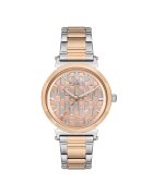 Wesse Дамски часовник модел WWL109804 - кръгъл корпус 38 мм - стоманена каишка - розово-златист/сребрист - 5 АТМ