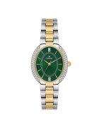 Wesse Дамски часовник модел WWL113002 - 27.5x33.5mm - стоманена каишка - зелен циферблат - сребрист/златист - 3 ATM