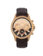 Wesse Мъжки часовник модел WWG200302 - бронз - кафява каишка - водоустойчивост 3 ATM - кварцов механизъм - аналогов дисплей