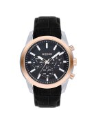 Wesse Мъжки часовник модел WWG400702L - сребрист - черна каишка - кварцов механизъм - водоустойчивост 5 ATM