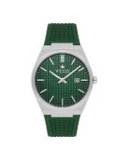 Wesse Мъжки часовник WWG210208 - 45мм - зелена силиконова каишка - сребрист метален корпус - 3ATM - Зелен