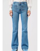 Wrangler Дамски дънки Flare 628 - разкроени - - еластичен деним - памук/полиестер/еластан
