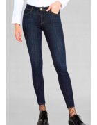 Wrangler Дамски дънки Skinny - средна талия - тъмносини - памук/полиестер/еластан