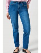 Wrangler Дамски дънки Straight - тъмносини - памук/полиестер/еластан - средна талия