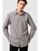 Wrangler Мъжка риза - класическа - памук - бежова - къс ръкав - цип и копчета