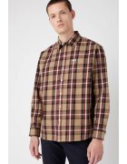 Wrangler Мъжка риза We Care - Стандартна кройка - Каре - Бежов/Бордо/Черен/Сив - Памук