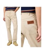 Wrangler Мъжки панталони - Texas Slim - Вталена кройка - С цип - 5 джоба - Дълги - Памук - Бежови