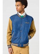 Wrangler Мъжко яке тип бомбър Varsity - стандартна кройка - памук/еластан - кафяво/синьо