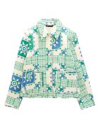 Zara Дамско яке бяло/зелено