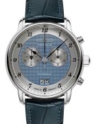 Zeppelin Часовник Chronograph 8584-3 - кварцов - син - каишка от естествена кожа - 50м водоустойчивост