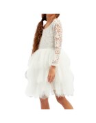 ZOYA Fashion Елегантна ангелска рокля за малко момиче с дълъг ръкав и бял тюл – идеална за поводи S - Бял