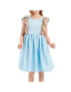 ZOYA Fashion Елегантна рокля за малки момиченца Капри - цвят на серула с пайети и подвижна панделка – облекло на принцеса за специални събития