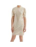 ZOYA Fashion Елегантна рокля за момиче Виола - златисто - с пайети и буф ръкави - комфорт и стил за специални поводи