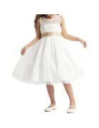 ZOYA Fashion Елегантна рокля за момиченца Валентина - Шаферка - специални събития - сватба - кръщене - годишнини - Бял