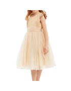 ZOYA Fashion Елегантна златна рокля за малки момиченца – Виолетка - дизайн на принцеса с фин тюл и деликатни детайли - идеална за специални поводи