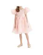 ZOYA Fashion Рокля Sara Occasion за малки момичета - пудрово розово - с буф ръкави и елегантна изрезка на гърба - Розово