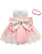 ZOYA Fashion Рокля за момиче + лента за глава - тюл - розово - 92