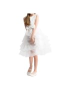ZOYA Fashion Рокля за причастие за момичета Elodie – елегантност и финес в бяло - с 3D дизайн и деликатен лък - Бял