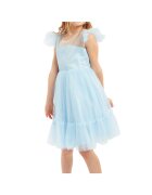 ZOYA Fashion Светлосиня елегантна рокля от тюл на точки Ornella за момичета - идеална за специални събития - сватба - кръщене - годишнина - Син