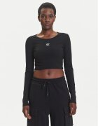 adidas Блуза Essentials Ribbed IW5725 Черен Slim Fit
