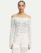adidas Блуза Lace Bardot KE3458 Бял Slim Fit