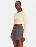 adidas Блуза Ribbed JD0013 Бежов Slim Fit
