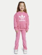 adidas Комплект суитшърт и клин JY3741 Розов Flared Fit