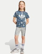adidas Комплект тишърт и панталонки Liberty London JV7722 Тъмносин Slim Fit