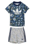 adidas Комплект тишърт и панталонки Liberty London JY3017 Тъмносин Regular Fit