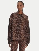 adidas Риза-яке Seasonal Essentials Leopard Print JZ0297 Кафяв Loose Fit