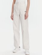 adidas Текстилни панталони Pinstripe JJ3483 Бял Regular Fit