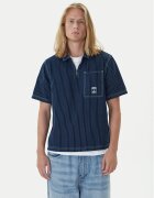 adidas Тениска с яка и копчета Wabash JW0169 Тъмносин Loose Fit